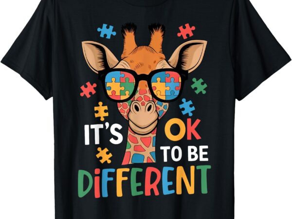 It’s ok to be different giraffe autism awareness boys girls t-shirt