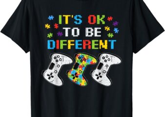 Its Ok To Be Different Video Game Gamer Autism Awareness Boy T-Shirt