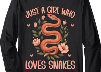 Just a Girl Who Loves Snakes Girls Snake Lover Women Kids Long Sleeve T-Shirt