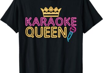 Karaoke Singer 80s Retro Vintage Karaoke Queen T-Shirt