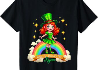 Kids Happy St. Patrick’s St. Paddy’s Day Cute Leprechaun Girl T-Shirt