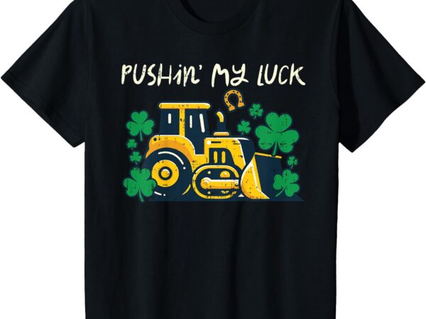 Kids st patricks day bulldozer saint paddys construction boys kid t-shirt