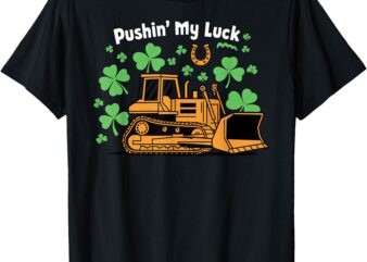 Kids St Patricks Day Bulldozer Saint Paddys Construction T-Shirt