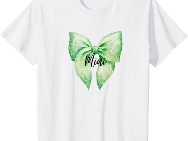 Kids st. patrick’s day _mini_ – lucky clover green bow t-shirt