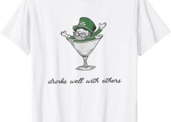 Leprechaun Martini Cocktail St Patrick’s Day Womens T-Shirt