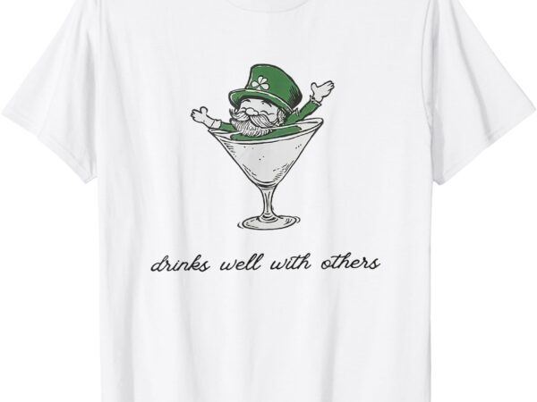 Leprechaun martini cocktail st patrick’s day womens t-shirt