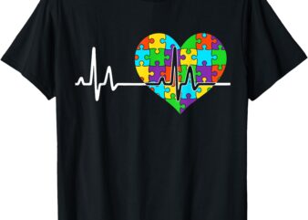 Love Heart Puzzle acceptance Men Women kids autism awareness T-Shirt