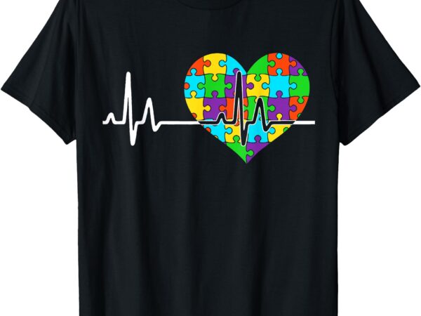 Love heart puzzle acceptance men women kids autism awareness t-shirt