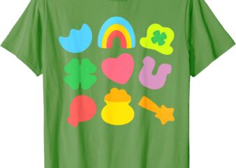 Lucky Charm Patricks Day Pot Of Gold Irish Shamrock Rainbow T-Shirt