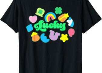 Lucky Charm Shapes Marshmallows Happy St Patricks Day Irish T-Shirt