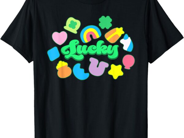 Lucky charm shapes marshmallows happy st patricks day irish t-shirt