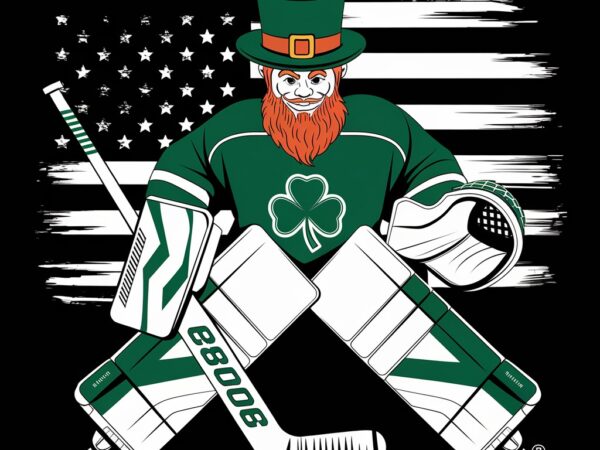 Lucky goalie irish pride meets american ice t shirt vector graphic