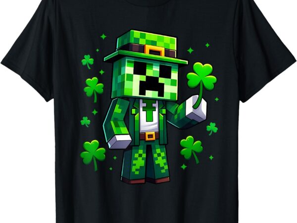 Lucky leprechaun shirt st patrick’s day video game pixel t-shirt