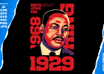 MLK 1929-1968 t shirt designs for sale