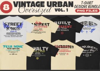 Vintage Urban Oversize T-shirt Designs Bundle Vol. 1