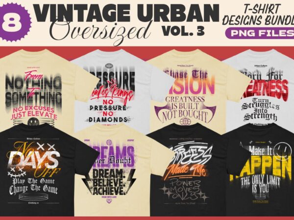 Vintage urban oversize t-shirt designs bundle vol. 3