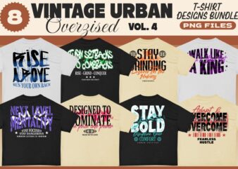 Vintage Urban Oversize T-shirt Designs Bundle Vol. 4