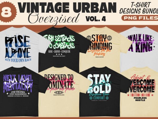 Vintage urban oversize t-shirt designs bundle vol. 4