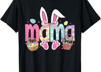 Mama Bunny Easter Coquette Bow T-Shirt