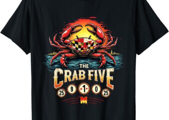 Maryland Crab Vintage Seafood Lover Coastal Art Design T-Shirt