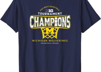 Michigan Wolverines Men’s Basketball Big Ten Champs 2025 LR T-Shirt