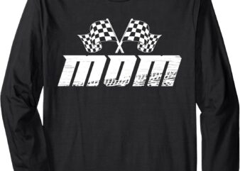 Mom Pit Crew Family Racing Birthday Race Car Long Sleeve T-Shirt