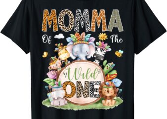 Momma Of The Wild One Safari Tribal Animal 1St Birthday T-Shirt