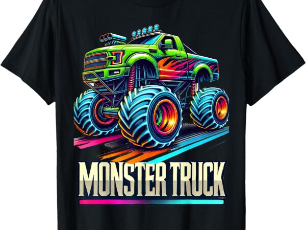 Monster truck birthday party retro vintage monster trucks t-shirt