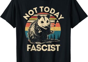 Not Today Fascist Funny Opossum Social Possum Team Trash T-Shirt