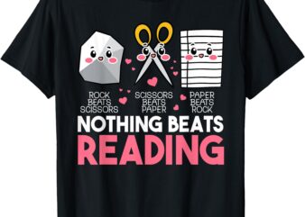 Nothing Beats Reading Rock Paper Scissors for Book Lovers T-Shirt