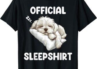 Official Maltese Sleepshirt Cute Dog Lover Pajama Sleepwear T-Shirt