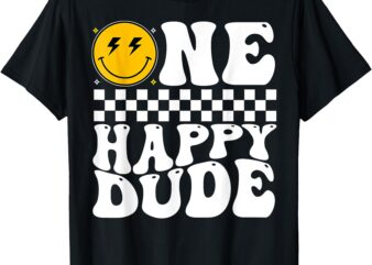 One Happy Dude Happy 1st Birthday Boy Party Family Matching T-Shirt