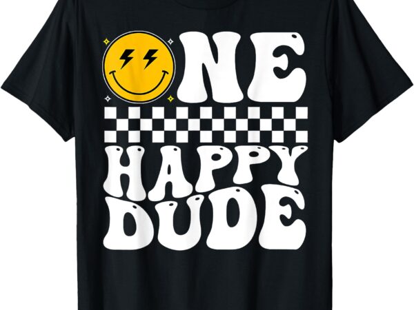 One happy dude happy 1st birthday boy party family matching t-shirt