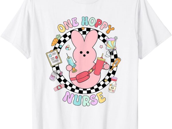 One hoppy nurse retro nurse bunny nurse easter t-shirt