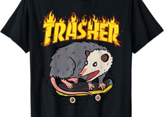 Opossum Skateboard Funny Trasher Possum Skater Men Women Kid T-Shirt