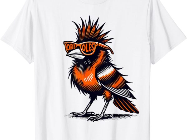 Oriole bird owners oriole lovers orange graphic design t-shirt