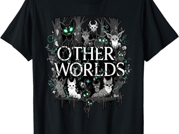 Other worlds_ feline creatures with glowing eyes t-shirt