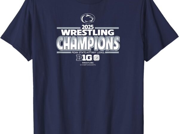 Penn state nittany lions wrestling big ten champs 2025 navy t-shirt