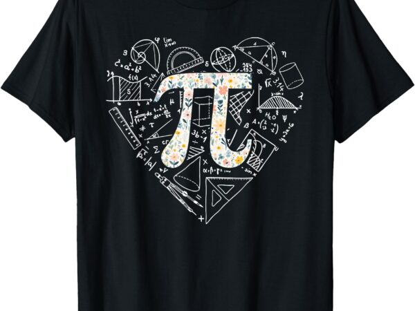 Pi day retro floral pi teacher math mathematics happy pi day t-shirt