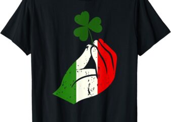 Pinched Italian Hand Clover-Funny St Patrick’s Day shamrock T-Shirt_mockup