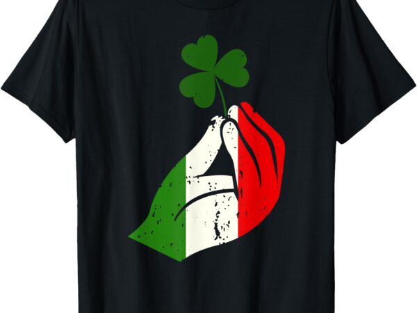 Pinched italian hand clover-funny st patrick’s day shamrock t-shirt_mockup