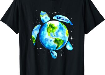 Earth Day Restore Earth Sea Turtle Art Save The Planet T-Shirt