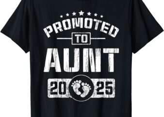 Promoted To Aunt Est. 2025 Funny Soon To Be Aunt T-Shirt