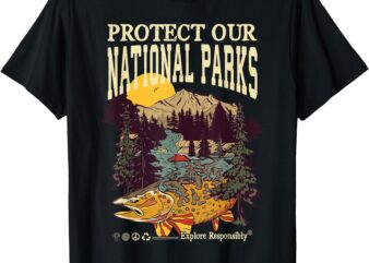 Protect Our National Parks Retro Vintage Womens Mens T-Shirt