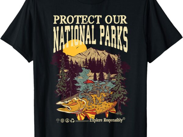 Protect our national parks retro vintage womens mens t-shirt