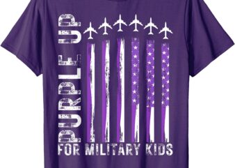 Purple Up For Military Kids Flag Military child Month T-Shirt