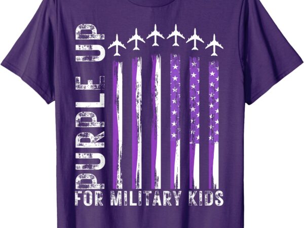 Purple up for military kids flag military child month t-shirt