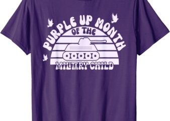 Purple Up For Military Kids, USA Flag Purple Up Month Child T-Shirt