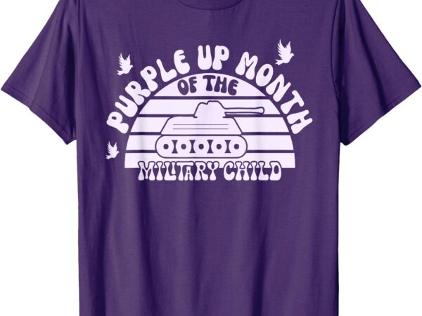 Purple up for military kids, usa flag purple up month child t-shirt