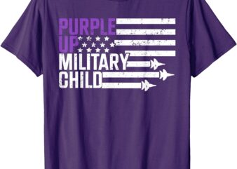 Purple Up Military Child Flag Purple Up For Military Kids T-Shirt